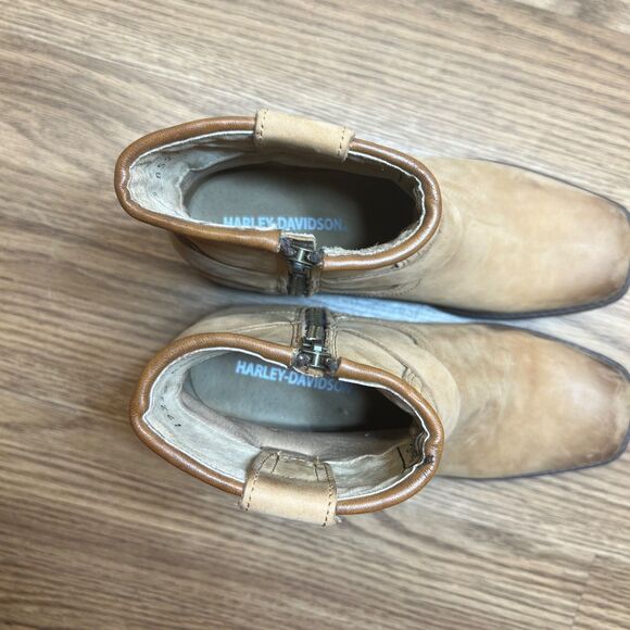 Harley Davidson Abbington Tan D84493 Women's 6 M Harness Ankle Boots - Picture 7 of 11